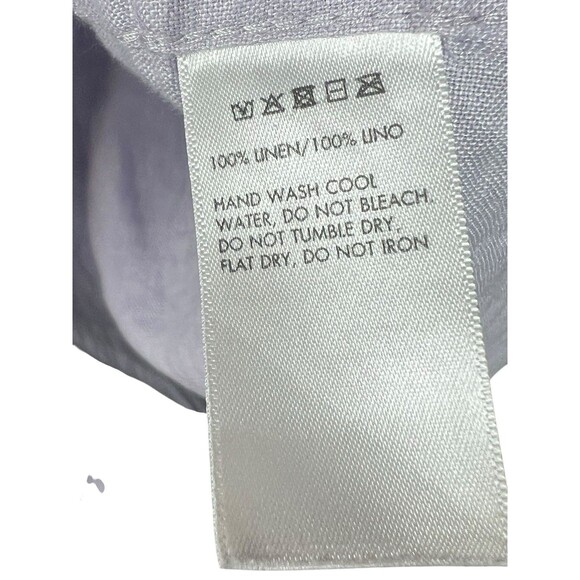 Saks Fifth Avenue Lilac 100% Linen Short Sleeve Button Up Shirt Preppy Large‎ - Picture 10 of 11